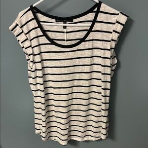 Black and White Striped Women's Top